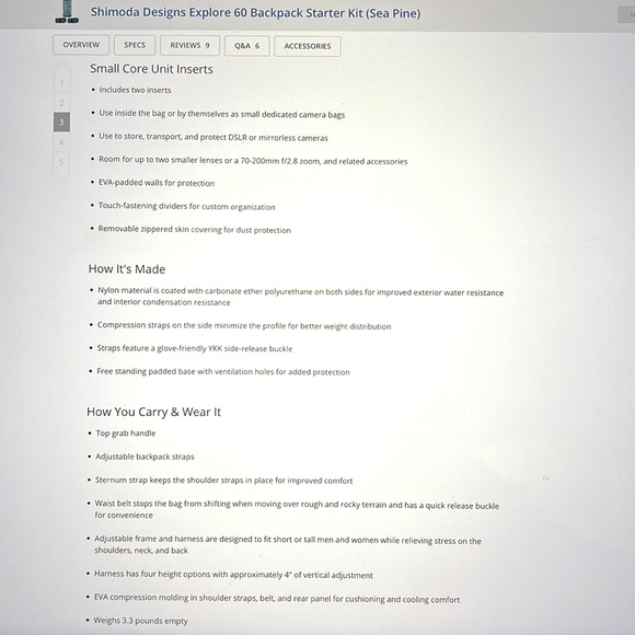 Shimoda Explore 60L Starter Kit Sea Pine - Camera Bag - Picture 16 of 16